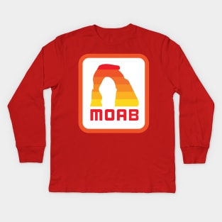 Moab Utah Retro Kids Long Sleeve T-Shirt